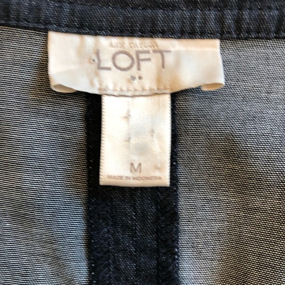 Loft Open Front Dark Denim Blazer - Size M - Picture 6 of 8